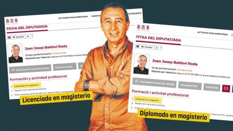 El antes y el después en el currículum de Joan Baldoví.