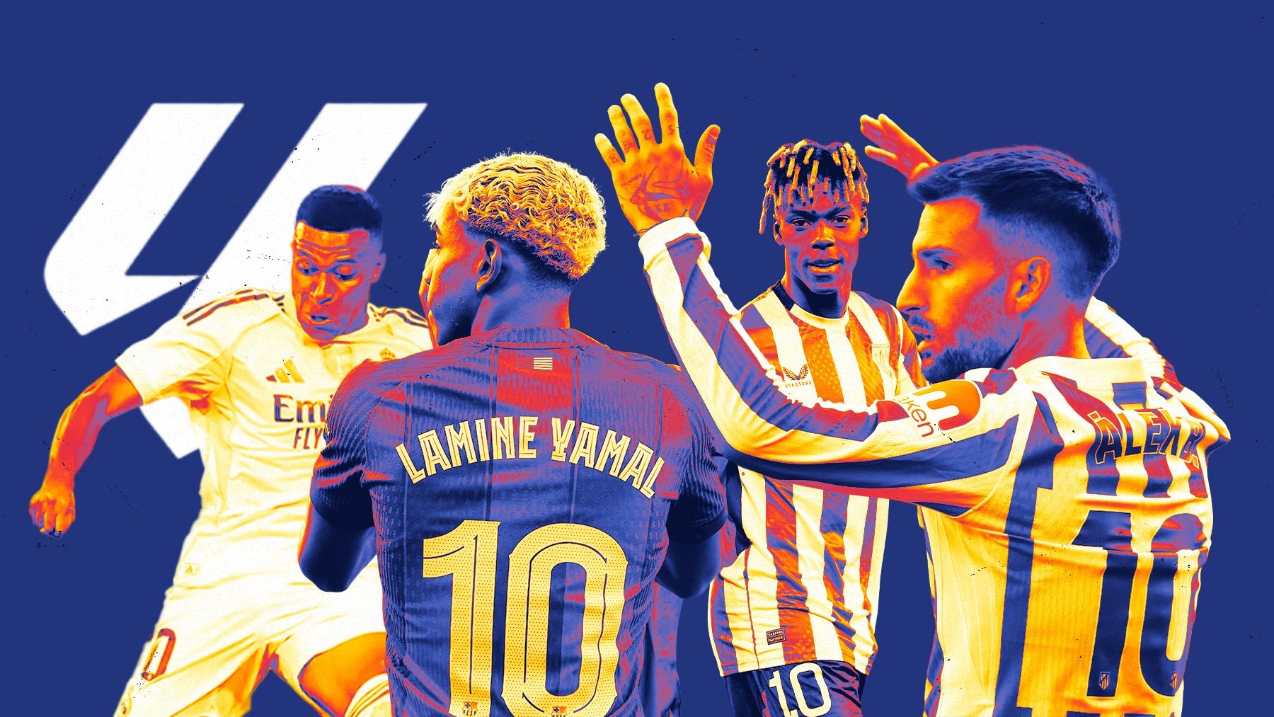 Mbappé, Lamine Yamal, Nico Williams y Baeana.