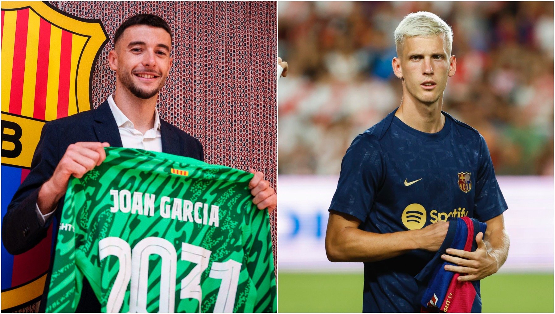 Joan García y Dani Olmo. (EFE)