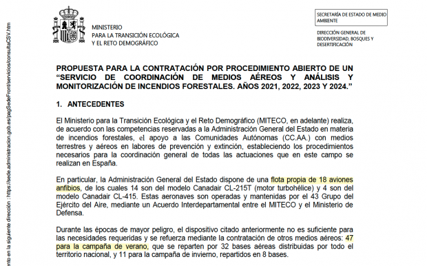 Gobierno aviones