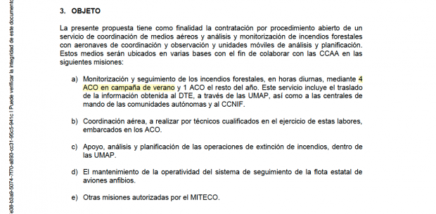Gobierno aviones