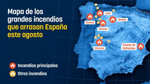 incendios España, León, Galicia, Orense, Ourense, Zamora, Castilla y León