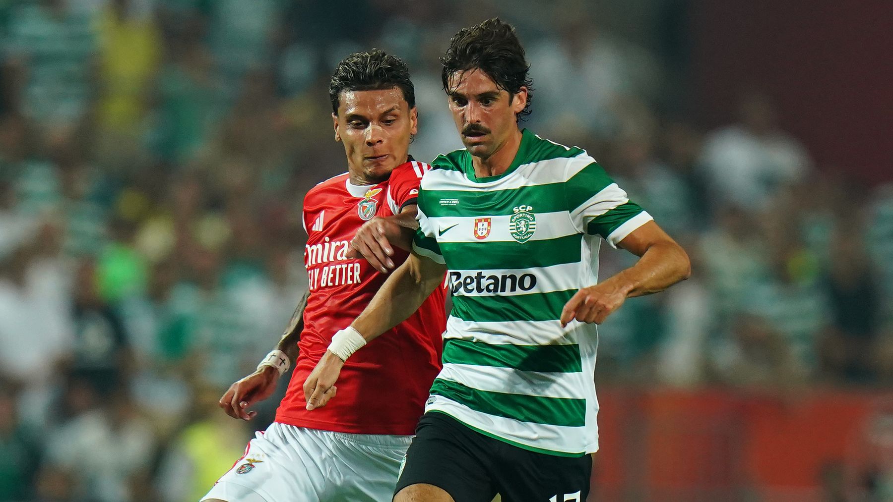 Trincao, en un Benfica-Sporting de Portugal. (Getty)