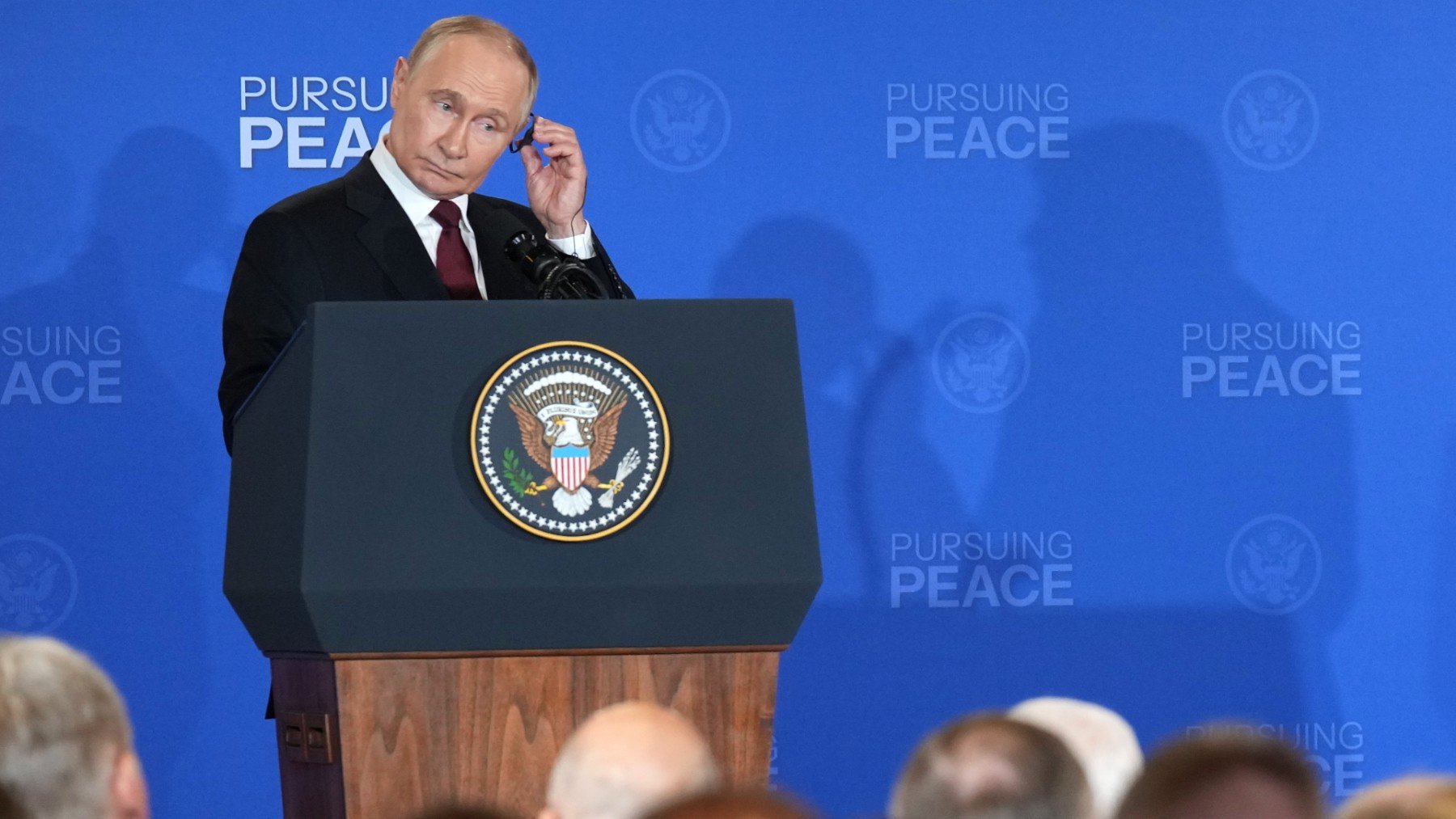 Putin durante la rueda de prensa con Trump. (Foto_ Getty Images)
