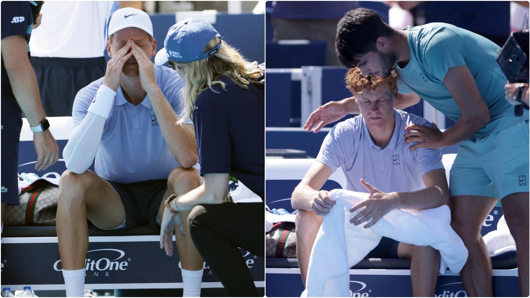 Alcaraz y Sinner en la gran final de Cincinnati. (EFE)