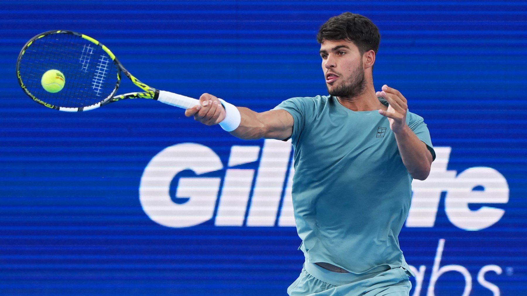 Alcaraz durante la final contra Sinner. (Getty)