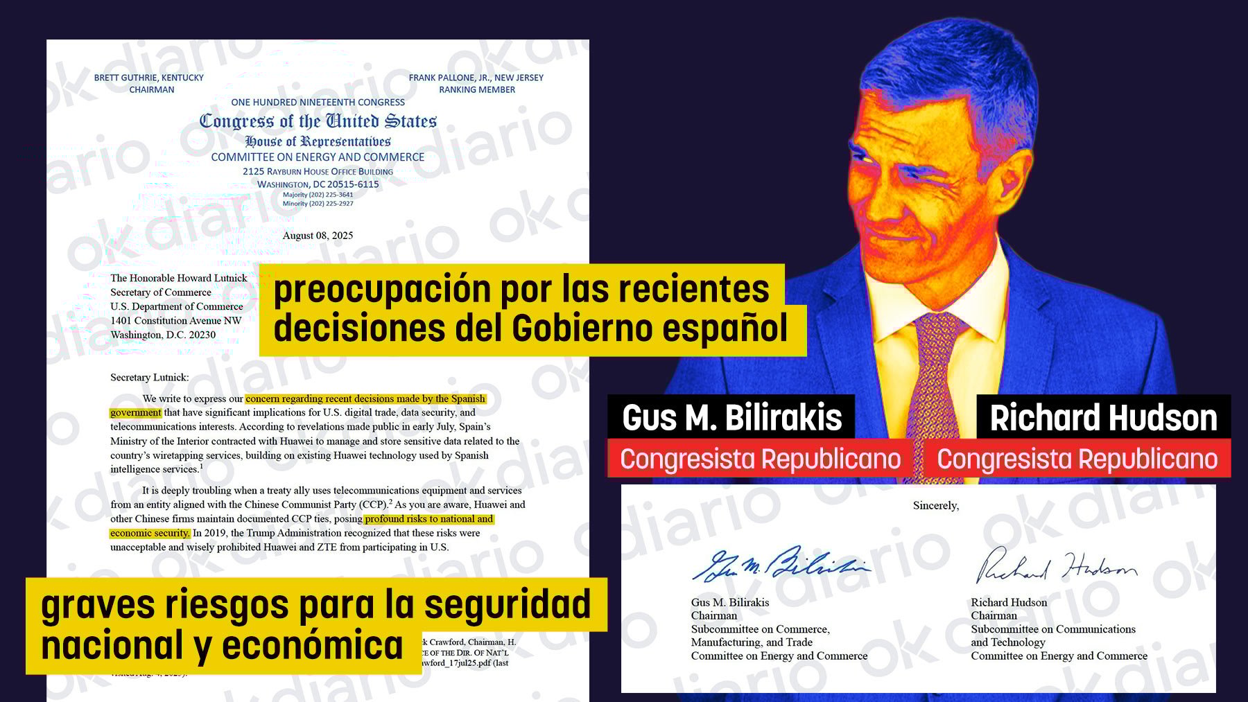 El Congreso de EEUU pide a Trump que investigue al Gobierno de Sánchez por el contrato con Huawei