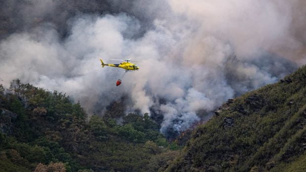 Incendio helicóptero