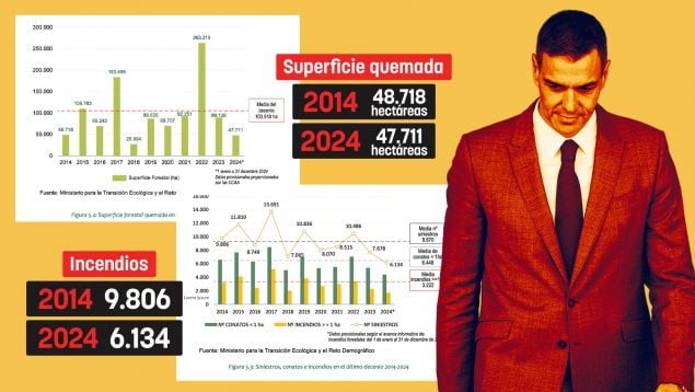 Seguridad Nacional desmonta la excusa de Sánchez con el cambio climático: «Hace 10 años había más incendios»