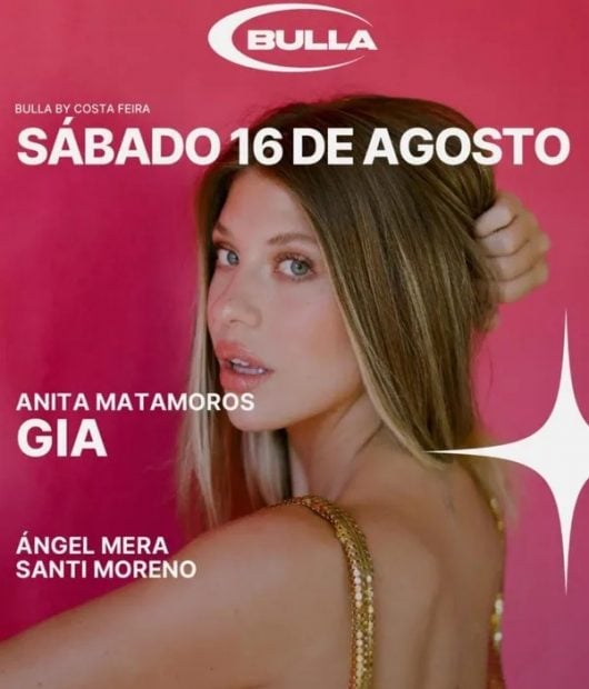 Cartel promocional del Festival Costa Feira con la actuación de Anita Matamoros.