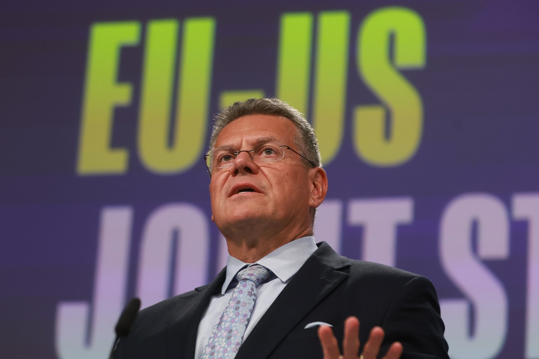 Comisario Europeo de Comercio y Seguridad Económica, Maros Sefcovic, este jueves. (EFE)