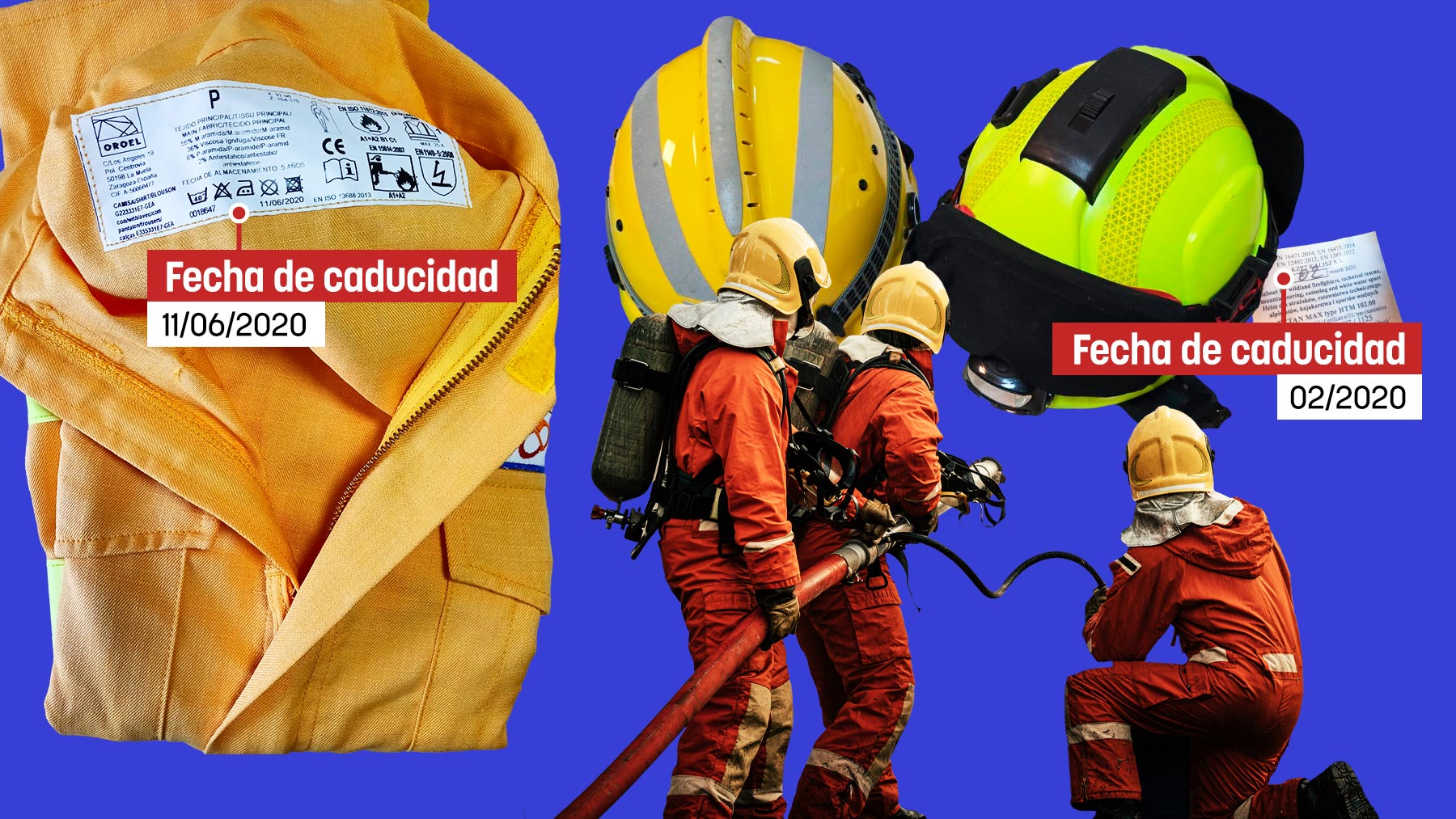 Prendas caducadas de los bomberos forestales.