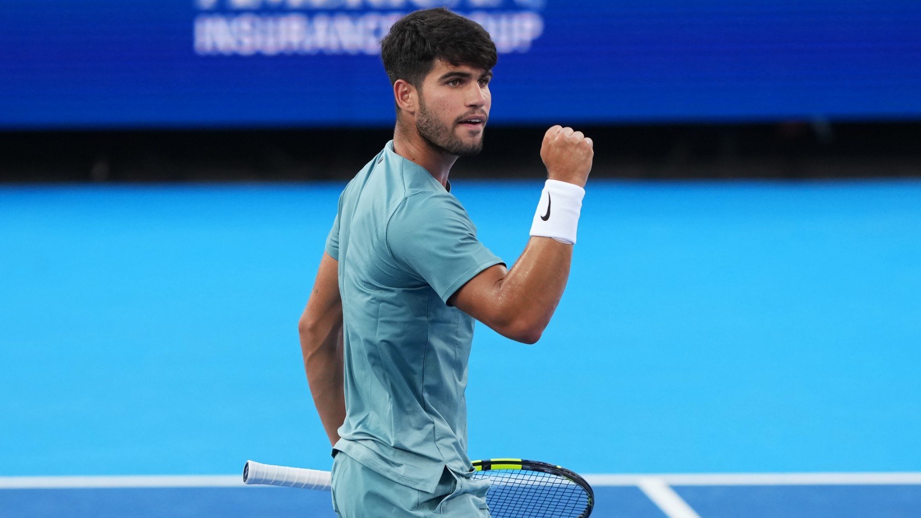 Carlos Alcaraz durante un partido en Cincinnati. (Getty)