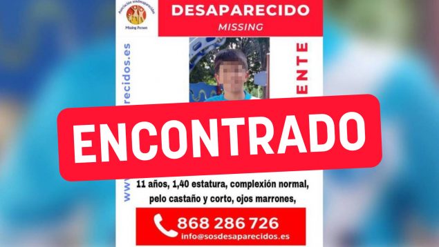 Hallan al niño de 11 años desaparecido en Alcobendas el 15 de agosto