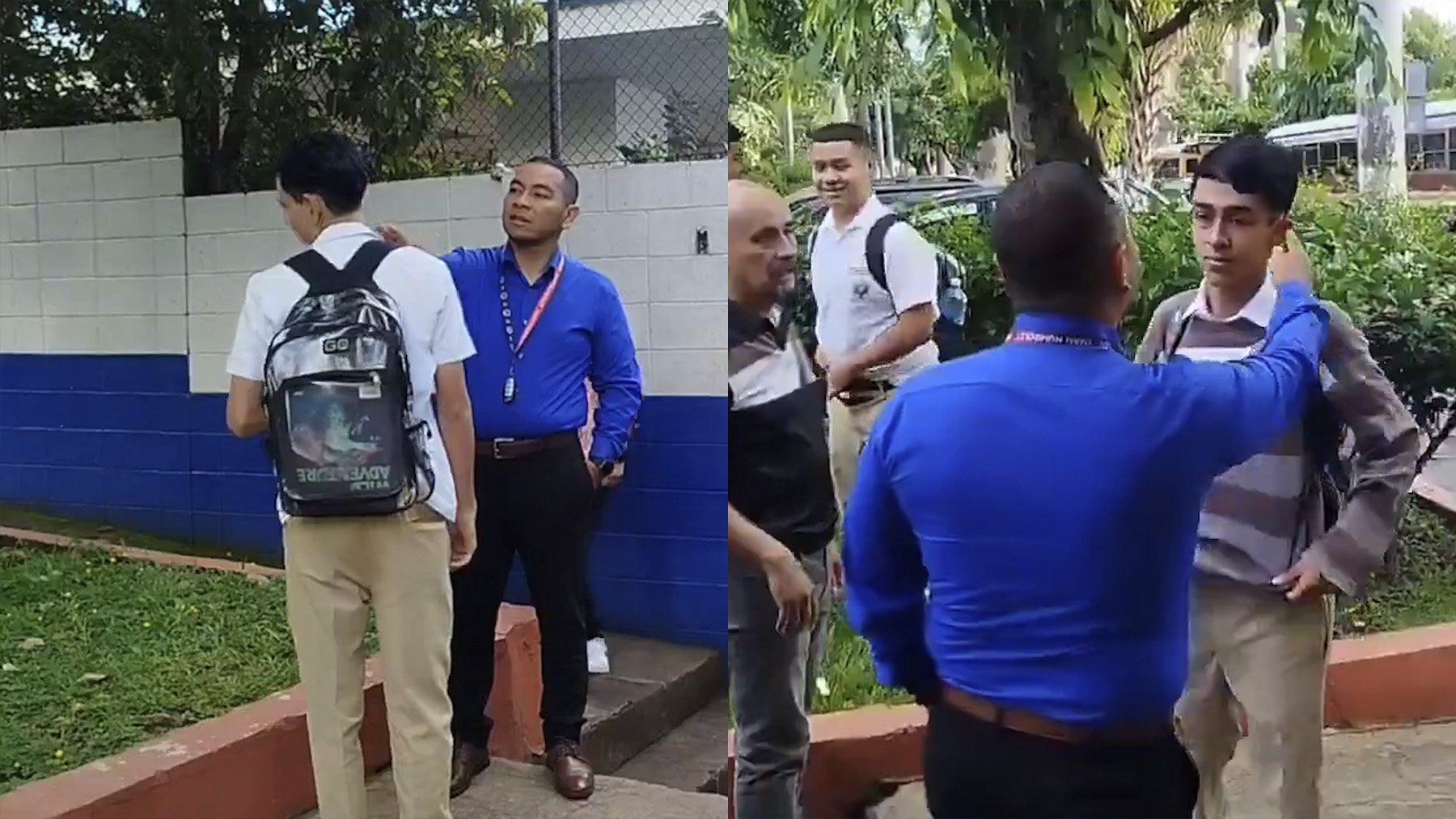 Así se supervisa a los alumnos en El Salvador.
