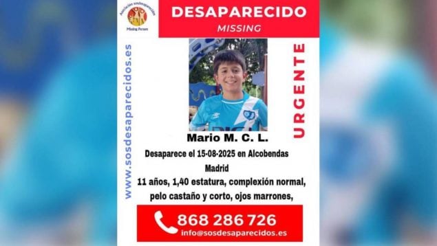 Mario: niño desaparecido en Alcobendas