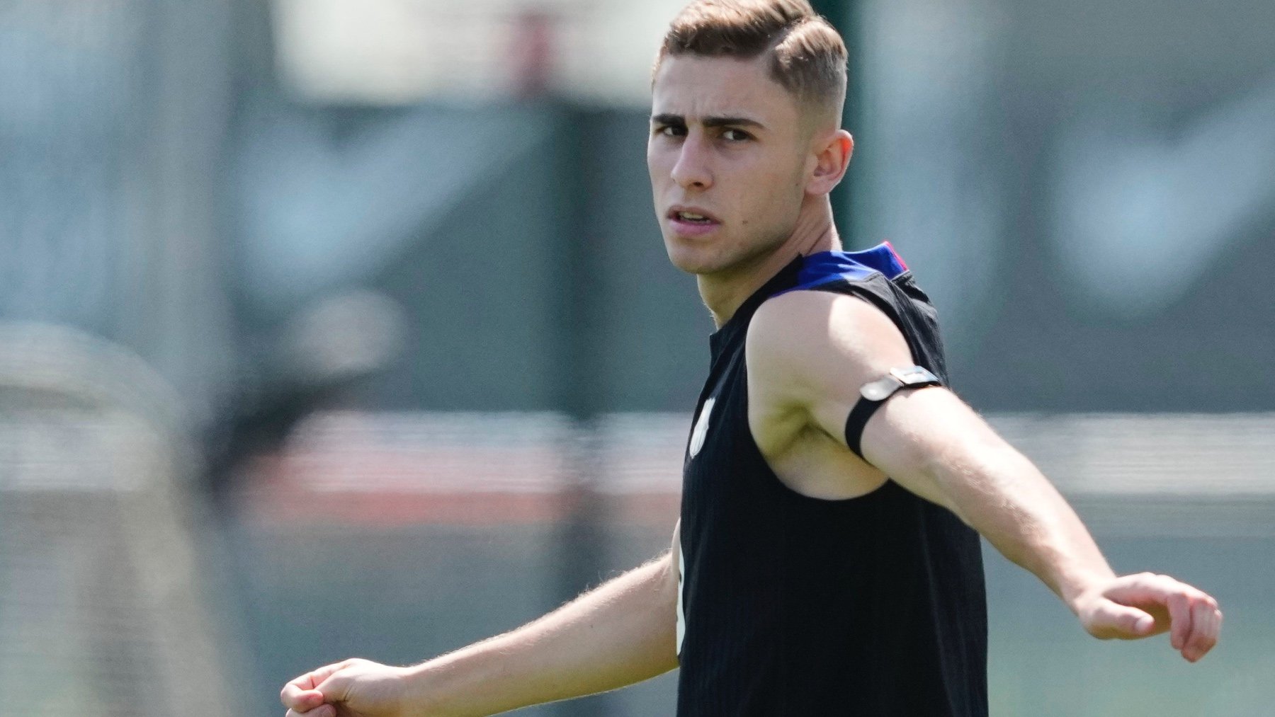 Fermín López, en un entrenamiento del Barça. (EFE)