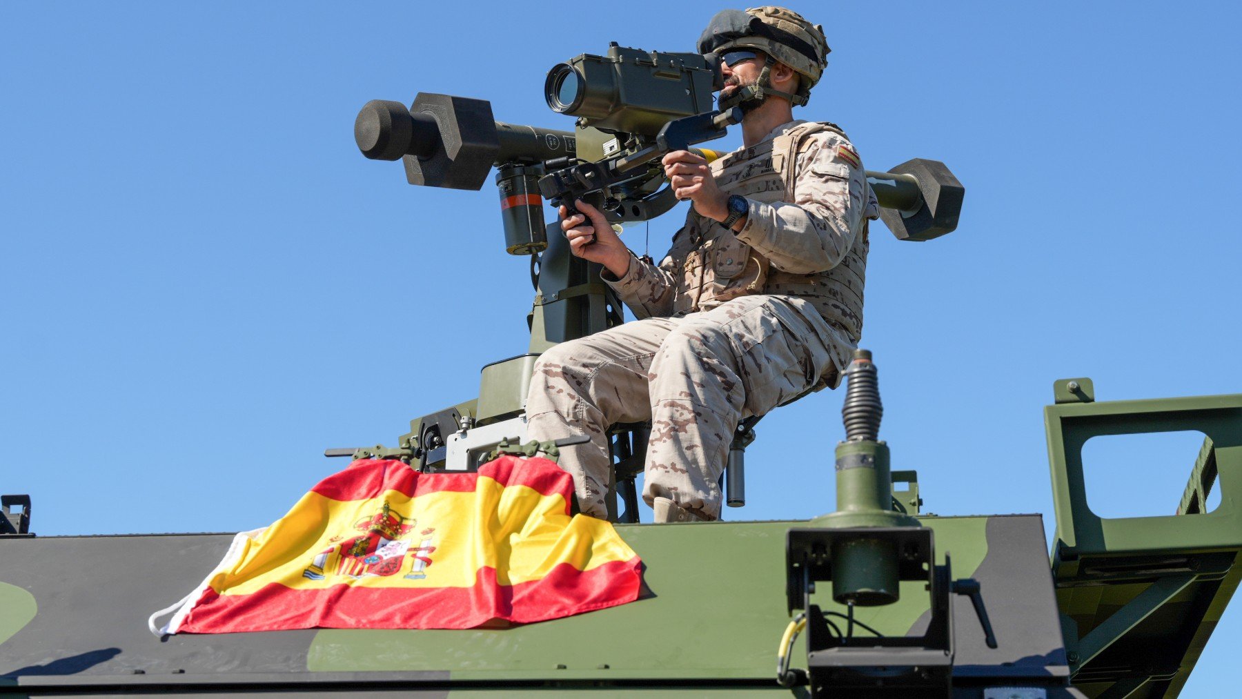Imagen del desarrollo de la exhibición militar organizada por la Armada Española y la OTAN.