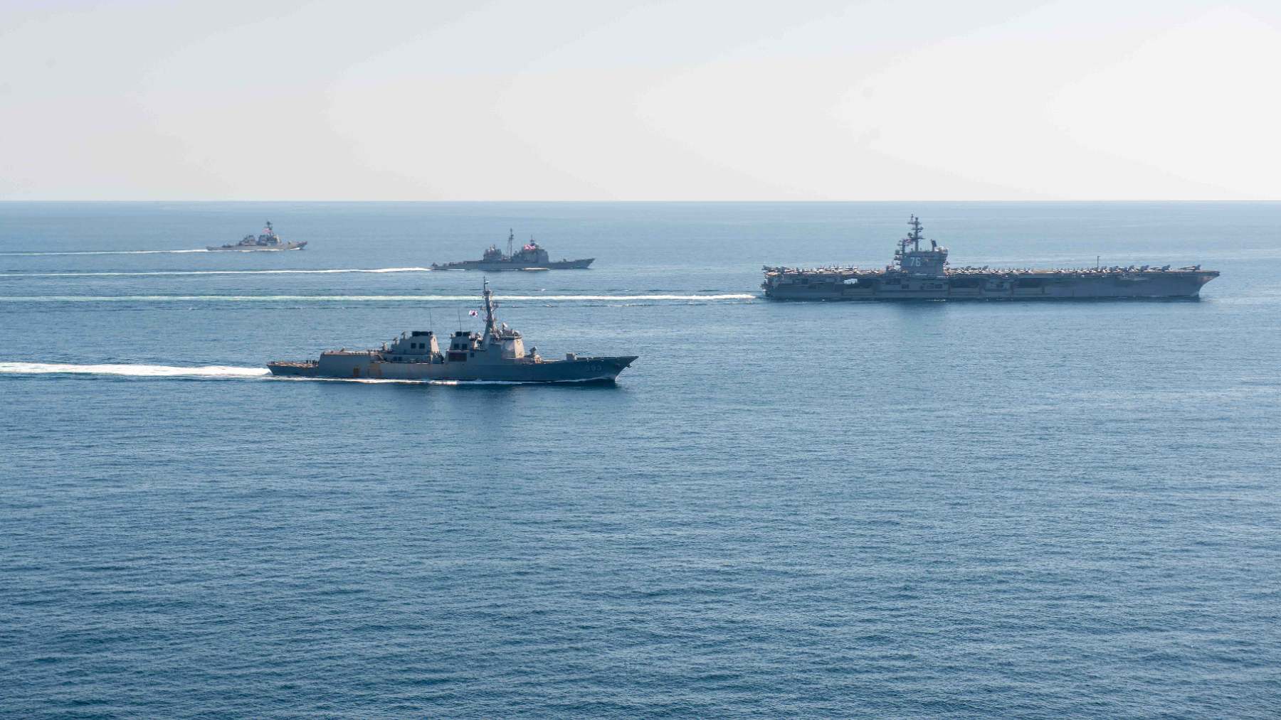 Una imagen de varios buques de guerra de EEUU.