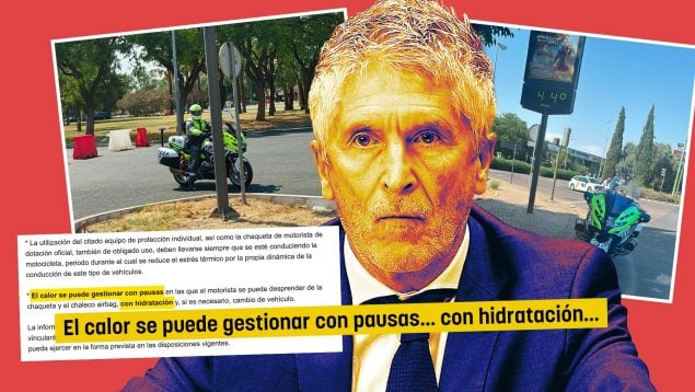 Marlaska, guardias civiles, Tráfico, chalecos airbag, ola de calor, calor, moto