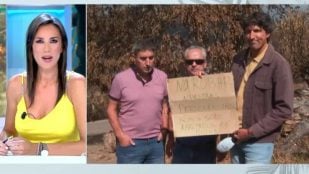 Patricia Pardo entrevista a dos vecinos de San Vicente de Leira.