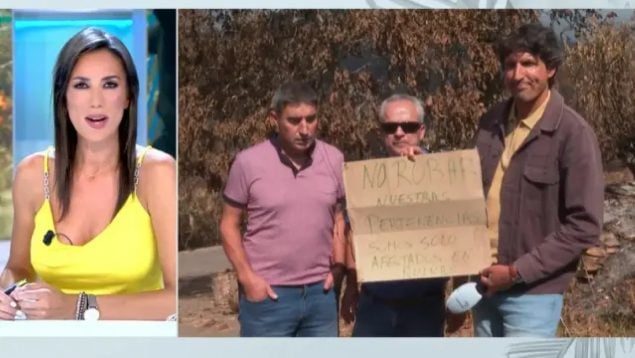 Patricia Pardo entrevista a dos vecinos de San Vicente de Leira.
