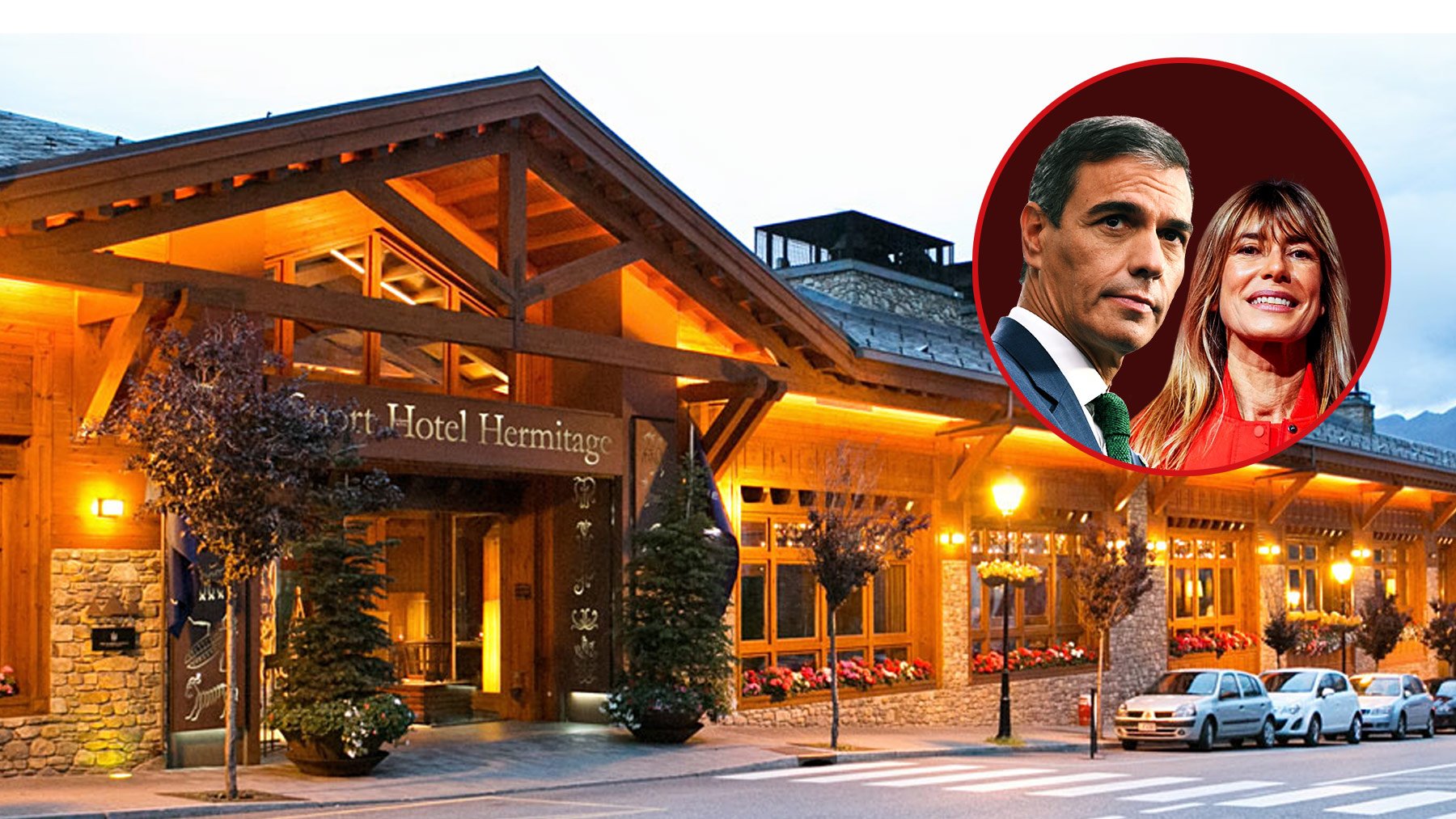 Sánchez y la pentaimputada Begoña se blindan en un hotel de lujo en Andorra con drones y 20 escoltas