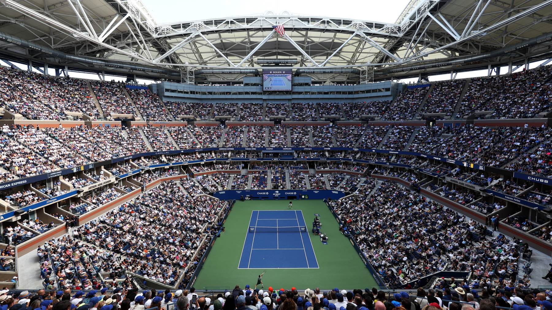 Imagen de archivo de la Arthur Ashe, pista central del US Open. (Getty)