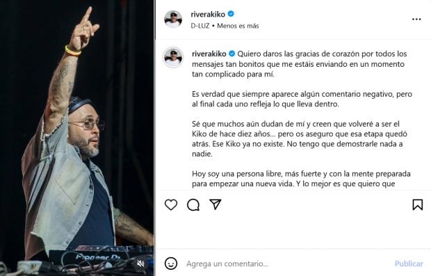 Comunicado de Kiko Rivera en Instagram.