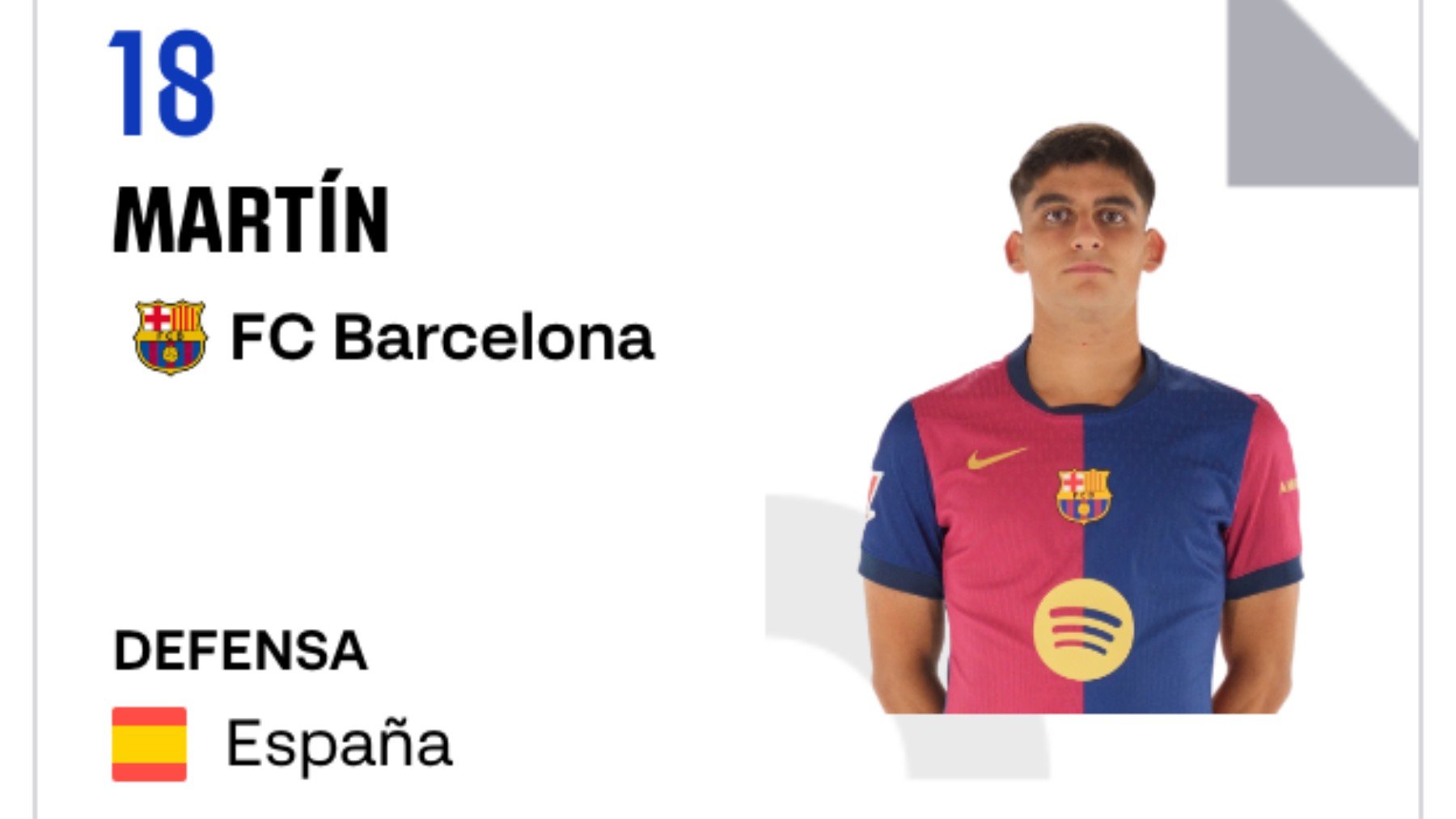 Gerard Martín inscrito en la Liga. (laliga.com)
