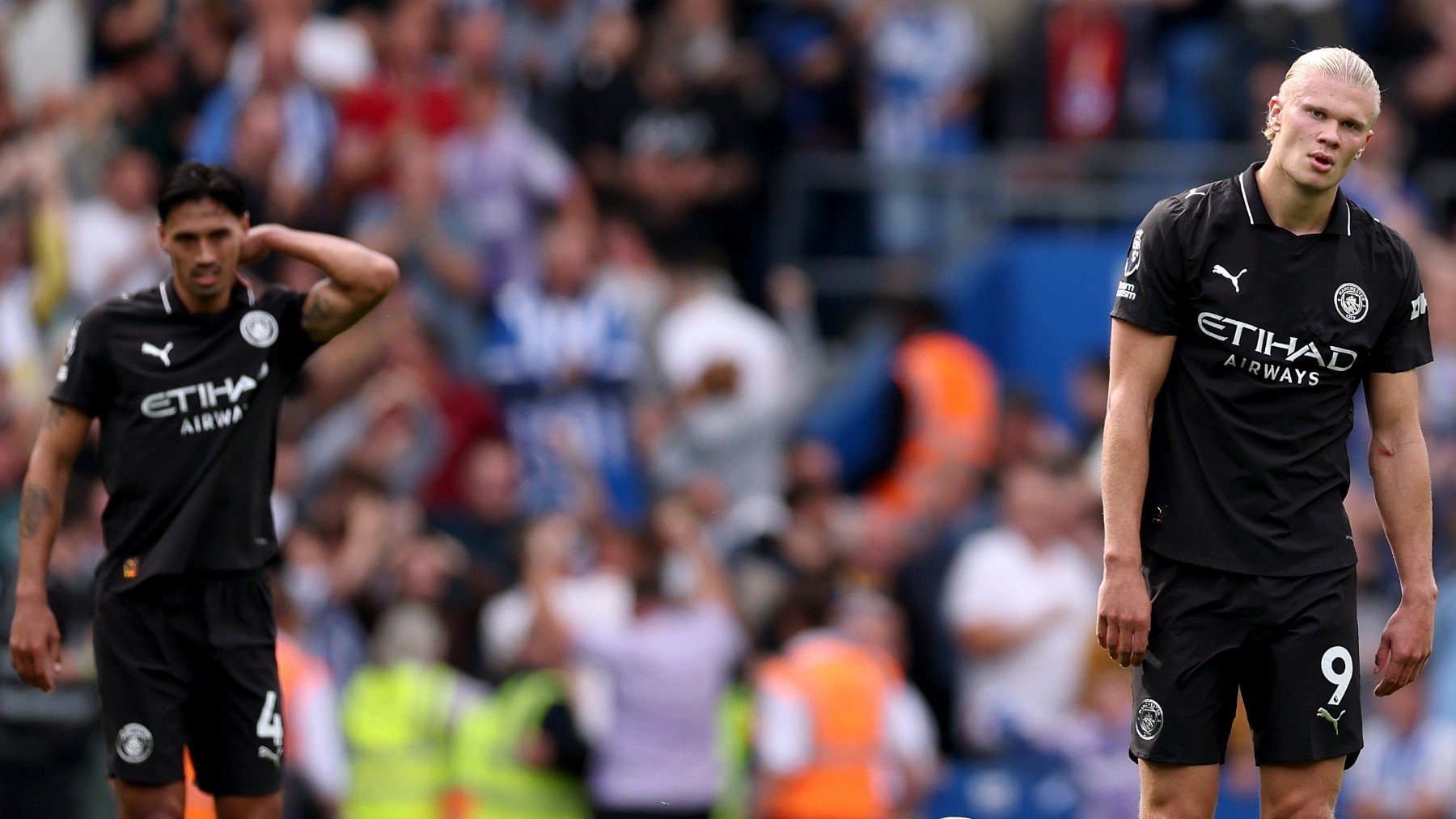 Haaland abatido tras una nueva derrota del City. (Getty)