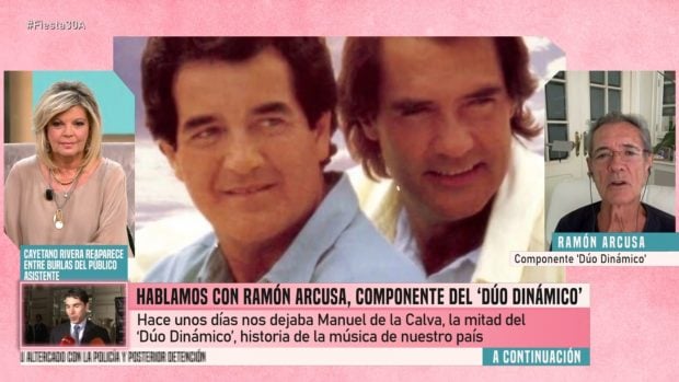 Ramón Arcusa, mitad del grupo Dúo Dinámico, durante una entrevista (Mediaset).