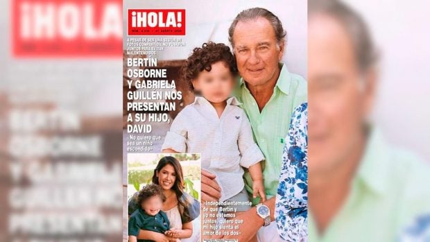 Bertín Osborne en la portada de la revista ¡Hola! junto al hijo que tuvo con Gabriela Guilén (¡Hola!).