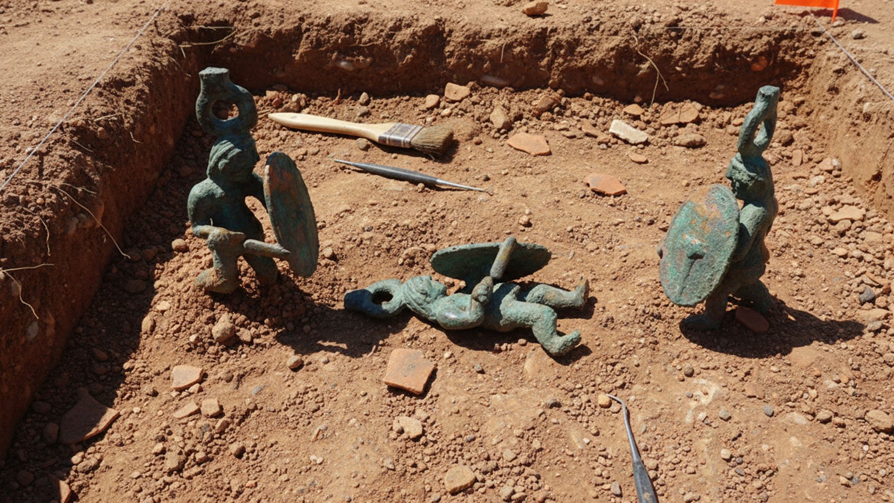 Estatuas halladas en el oppidum de Manching. Foto: ilustración propia.