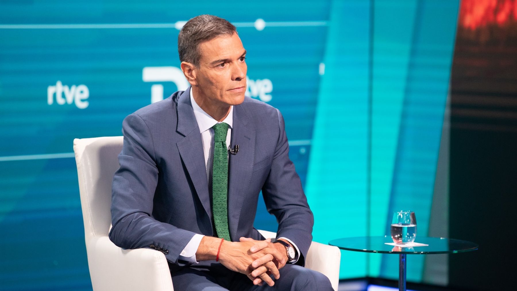 Pedro Sánchez en la entrevista en TVE.
