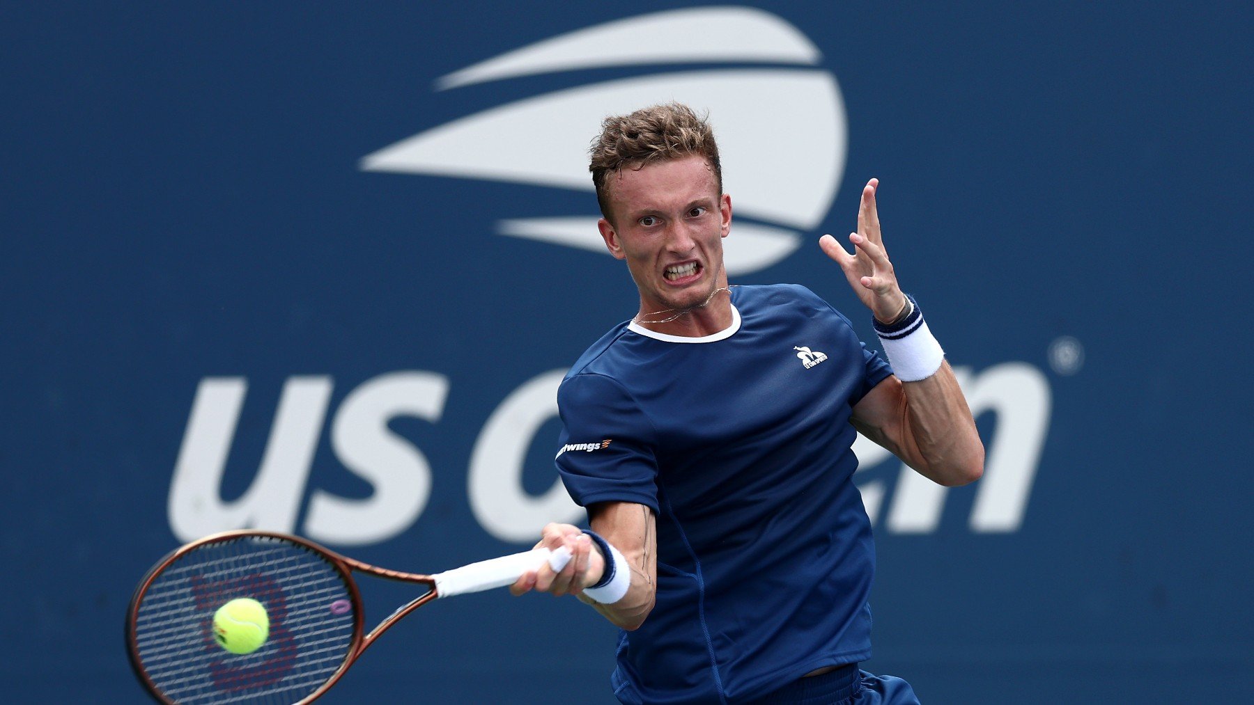 Lehecka durante un partido en el US Open. (Getty)