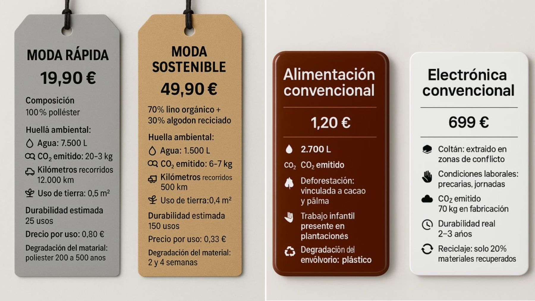 Reflejar los impactos de sectores como el de la moda en las etiquetas de los productos podría incentivar la adopción de modelos de negocio más sostenibles.