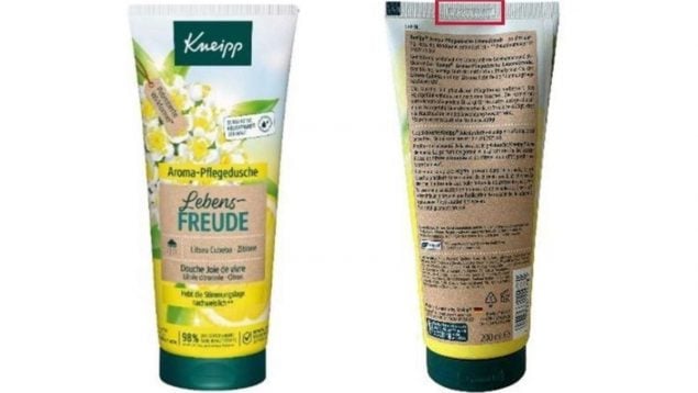 Gel de ducha retirado Sanidad