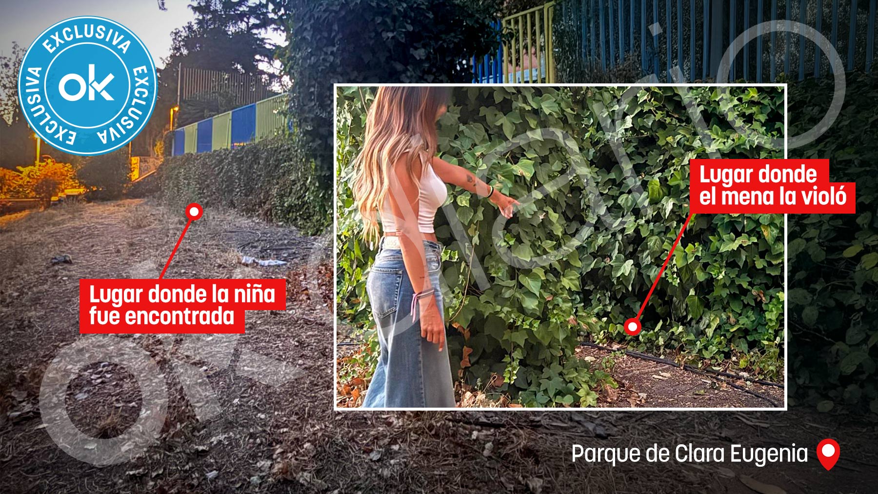 ,Imagen del punto exacto del parque donde se produjo la violación.