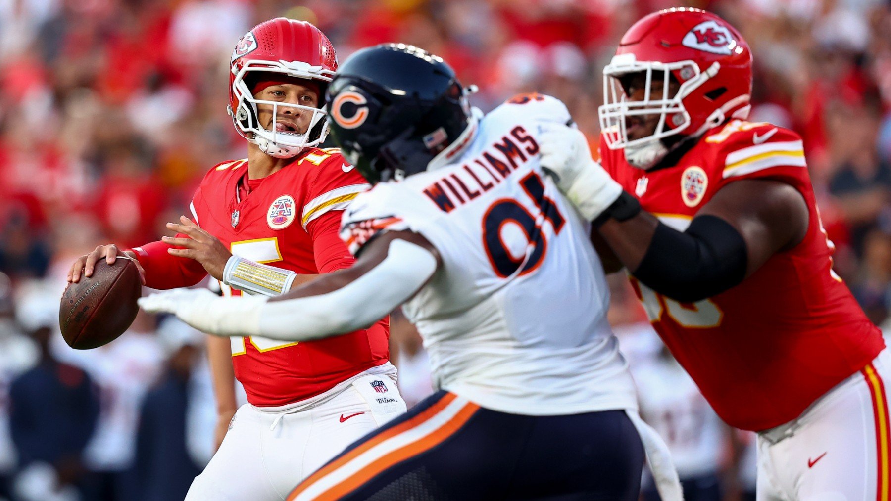 Patrick Mahomes, durante un partido de los Chiefs. (Getty)