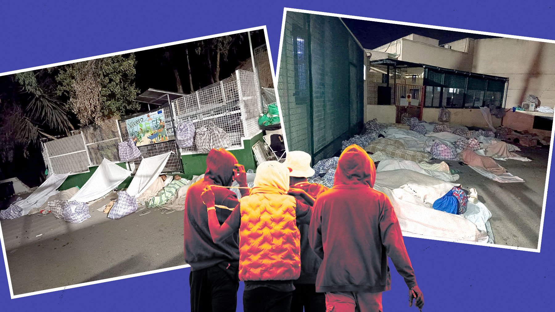 Descontrol en el CETI de Ceuta: fogatas, Policía y 100 marroquíes en la puerta porque ya no caben más