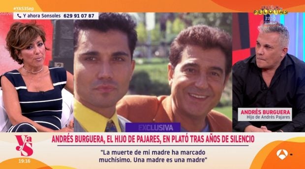 Andrés Burguera, hijo de Andrés Pajares, en una entrevista con Sonsoles Ónega (Atresmedia).