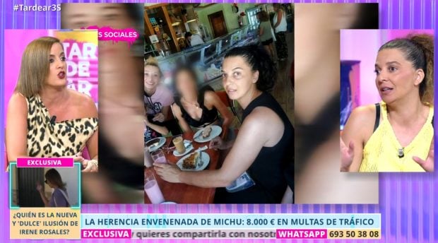 Leticia Requejo y Tamara, hermana de Michu, en TardeAR. (Mediaset)