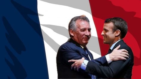 François Bayrou y Emmanuel Macron. (Getty)
