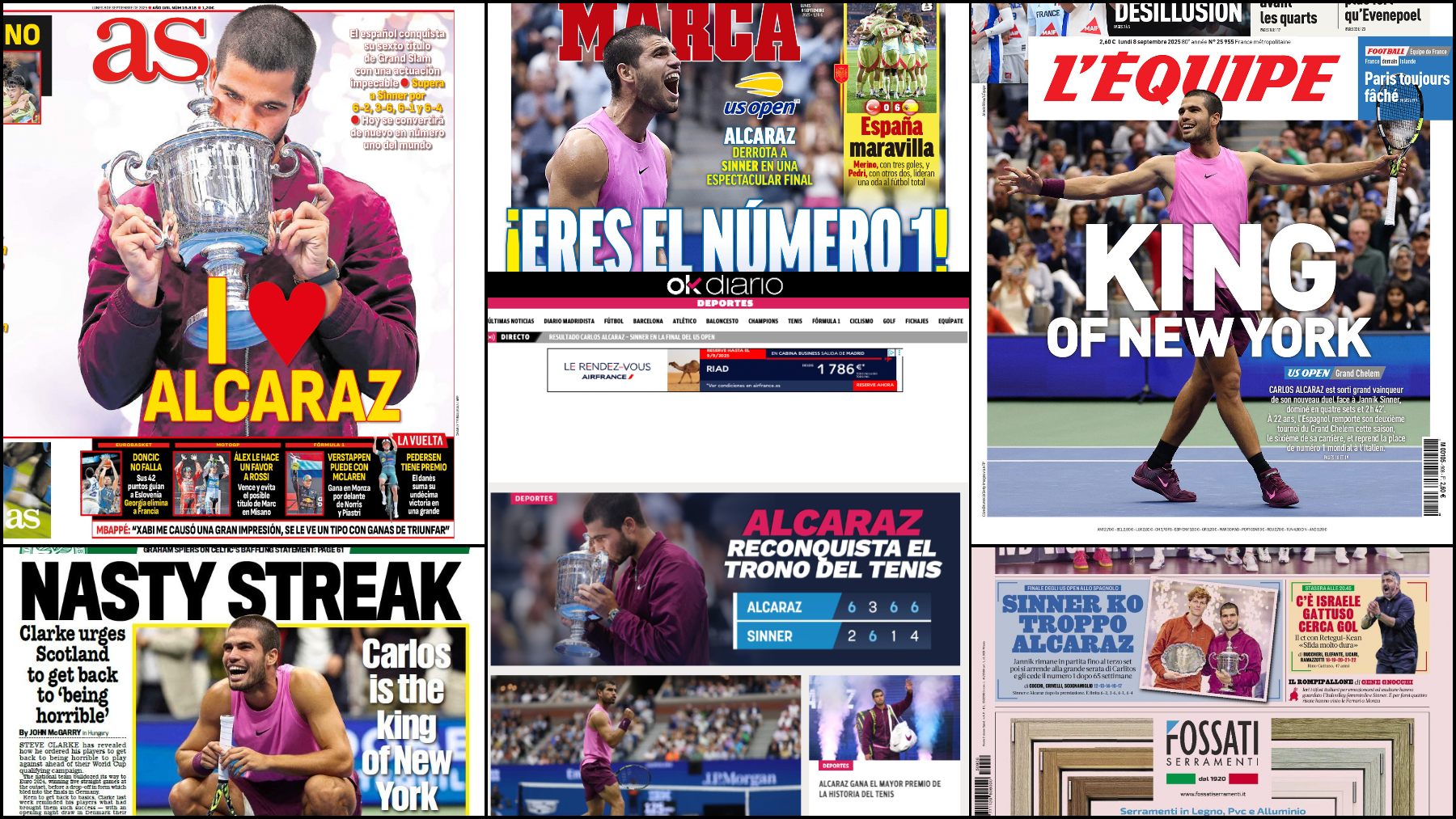 El mundo se rinde a Alcaraz: «Rey de Nueva York»