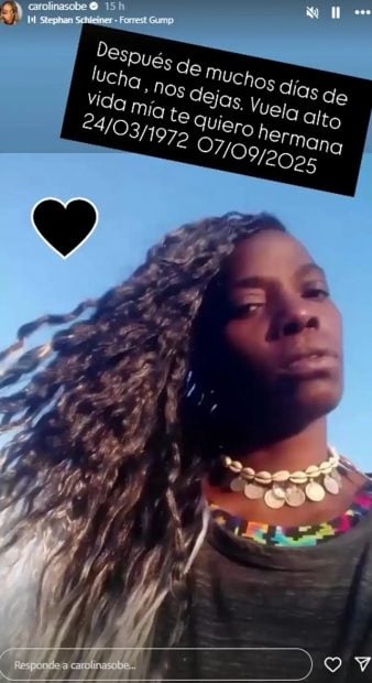 Carolina Sobe se despide de su hermana en redes sociales tras su muerte (Instagram).