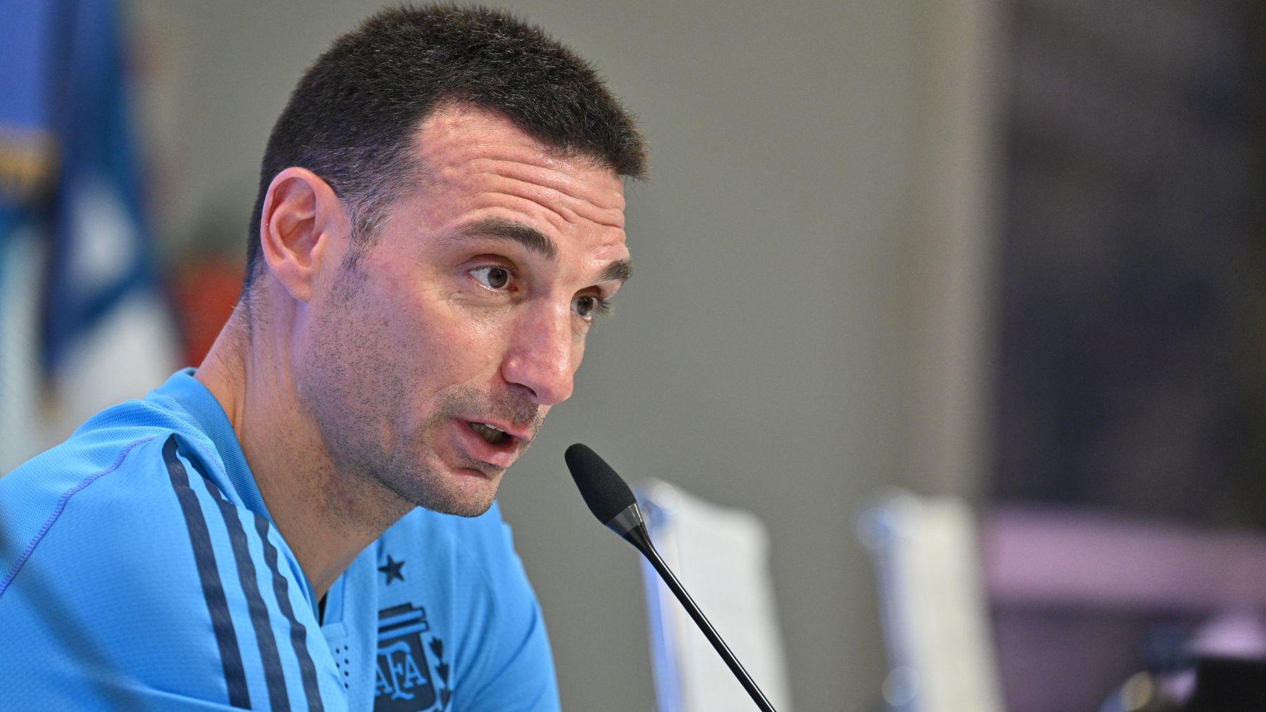 Scaloni en rueda de prensa. (Europa Press)