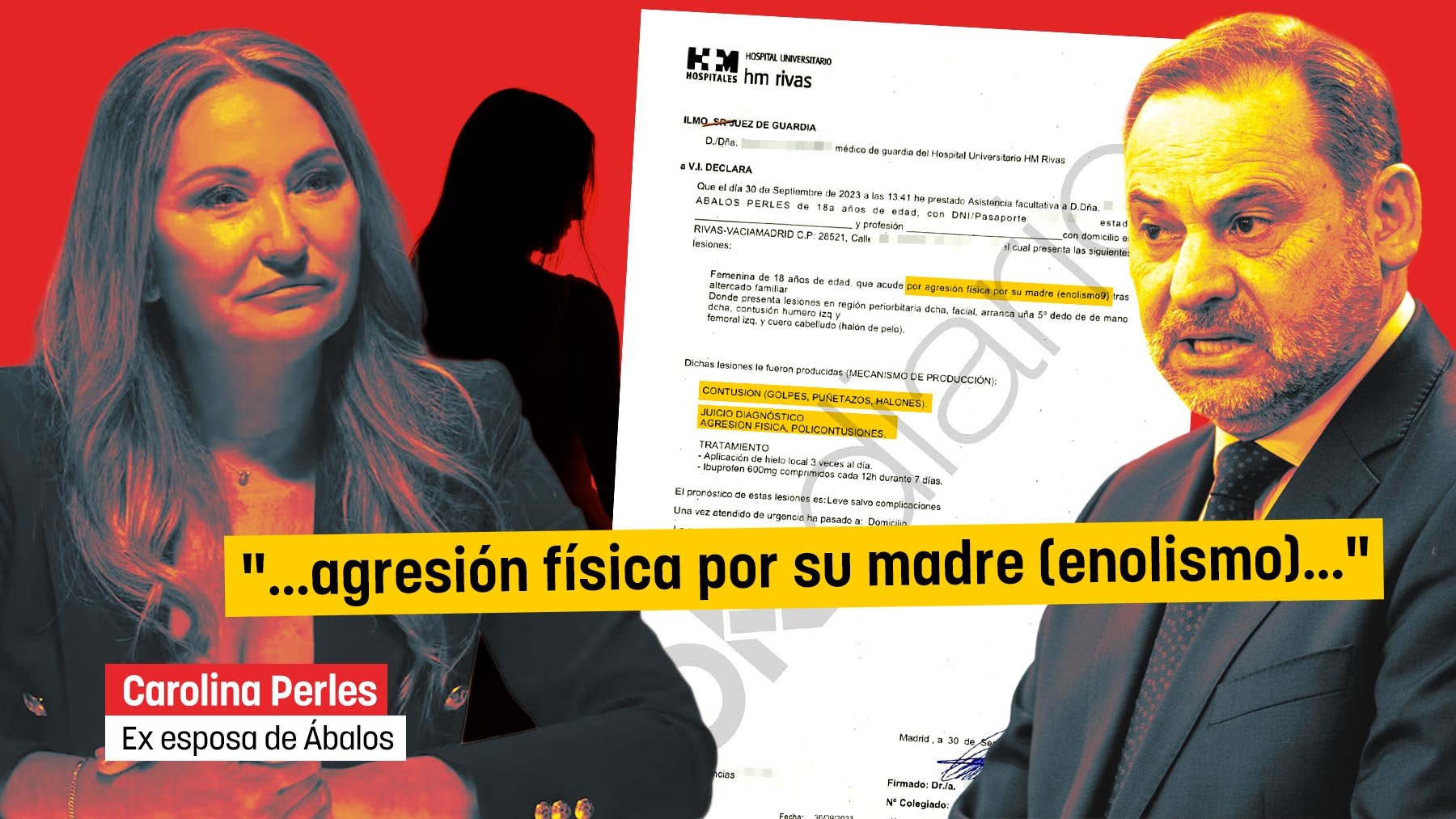 La hija de Ábalos fue agredida por su madre alcoholizada: este es el parte de lesiones