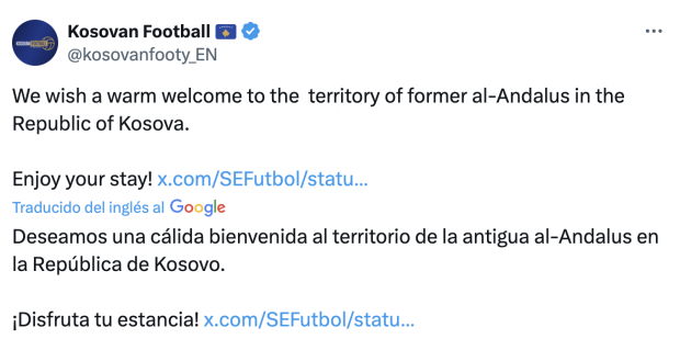 La respuesta de Kosovo a España previo al partido sub-21.