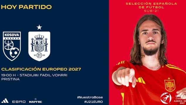 El cartel de la previa entre Kosovo y España del clasificatorio sub-17. (RFEF)